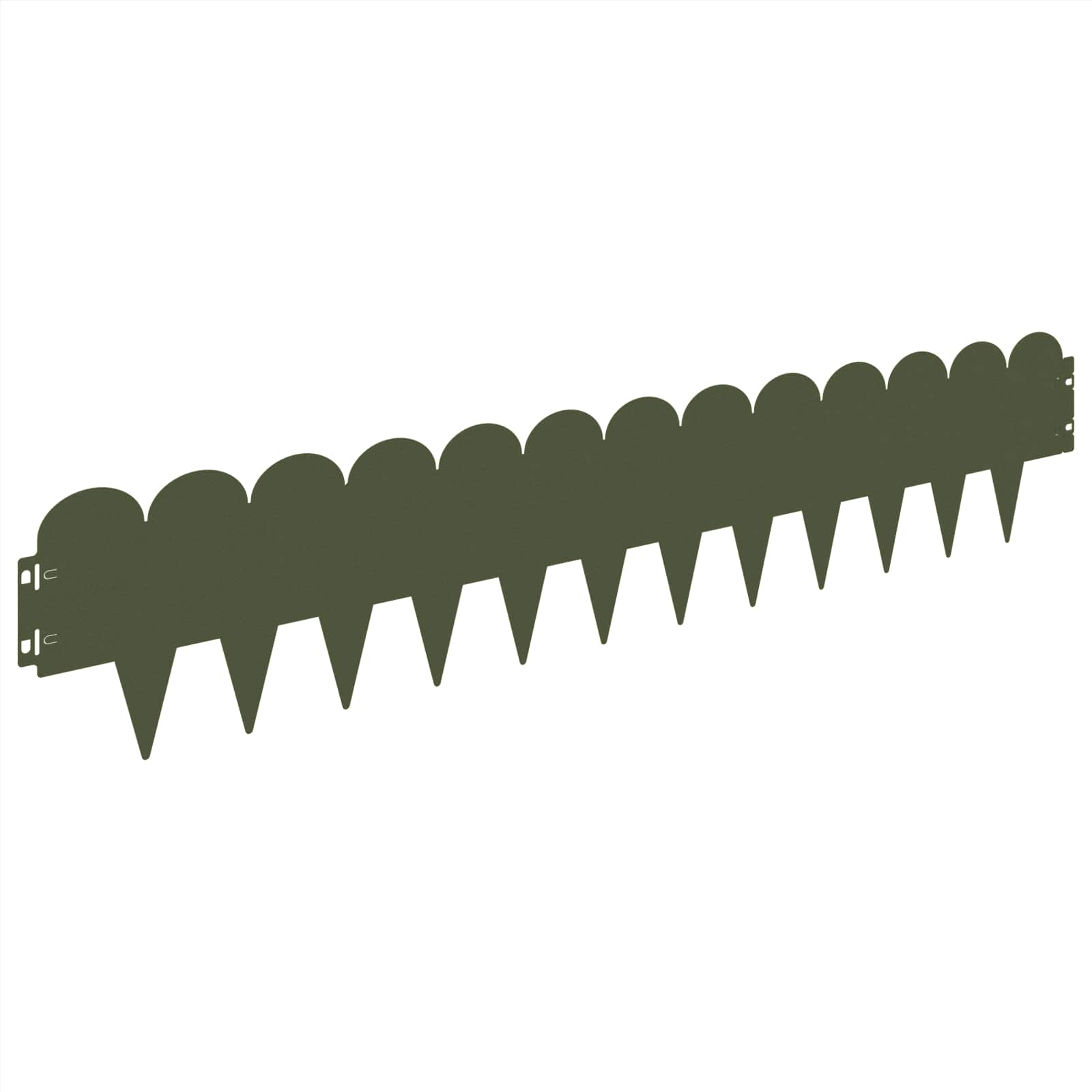 Gazonrand 10 pcs 103 x 20 cm Staal Olijfgroen
