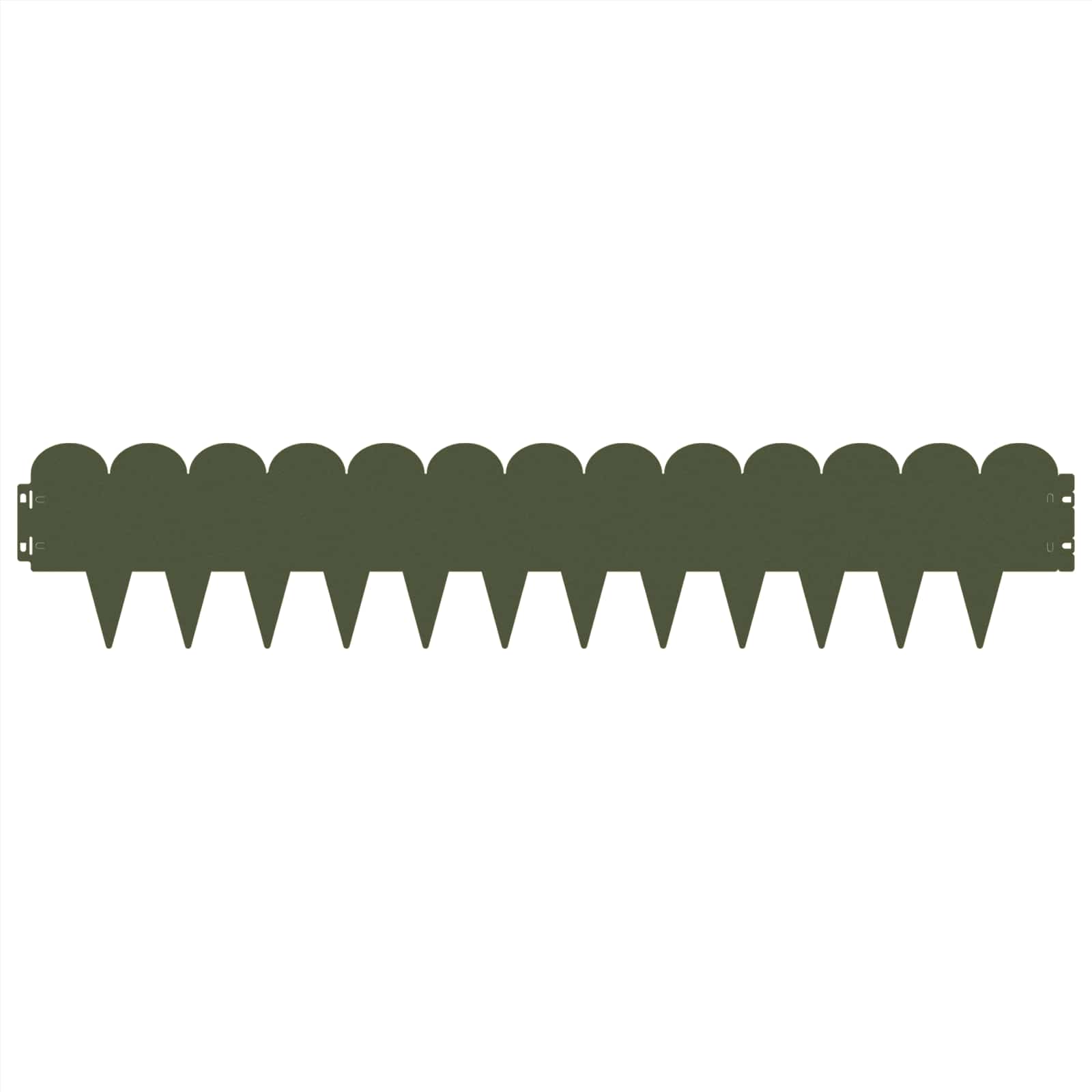 Gazonrand 10 pcs 103 x 20 cm Staal Olijfgroen