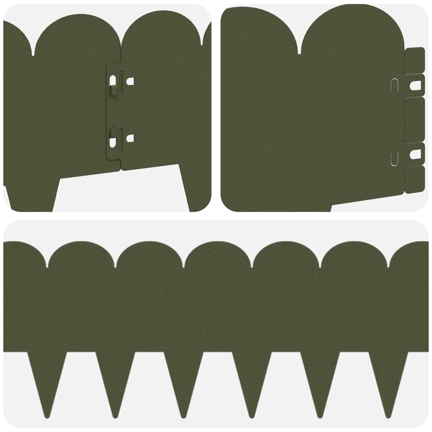 Gazonrand 30 pcs 103 x 20 cm Staal Olijfgroen