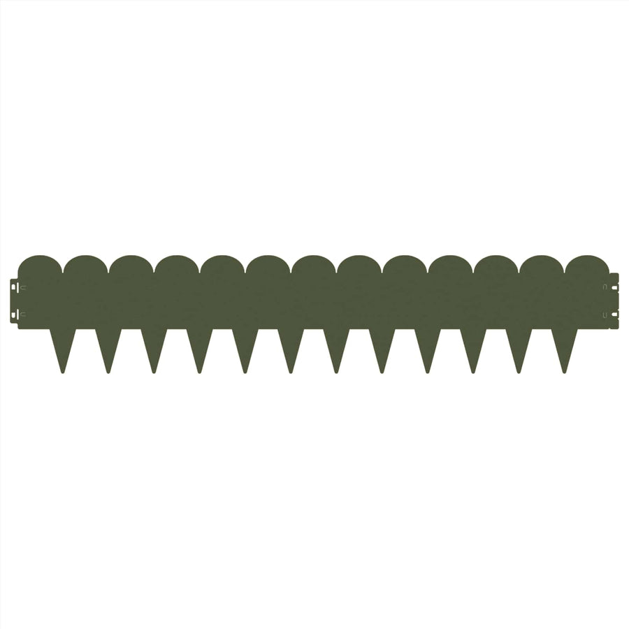 Gazonrand 30 pcs 103 x 20 cm Staal Olijfgroen