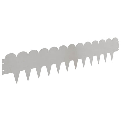 Gazonrand 10 pcs 103 x 20 cm Staal Zilverkleurig