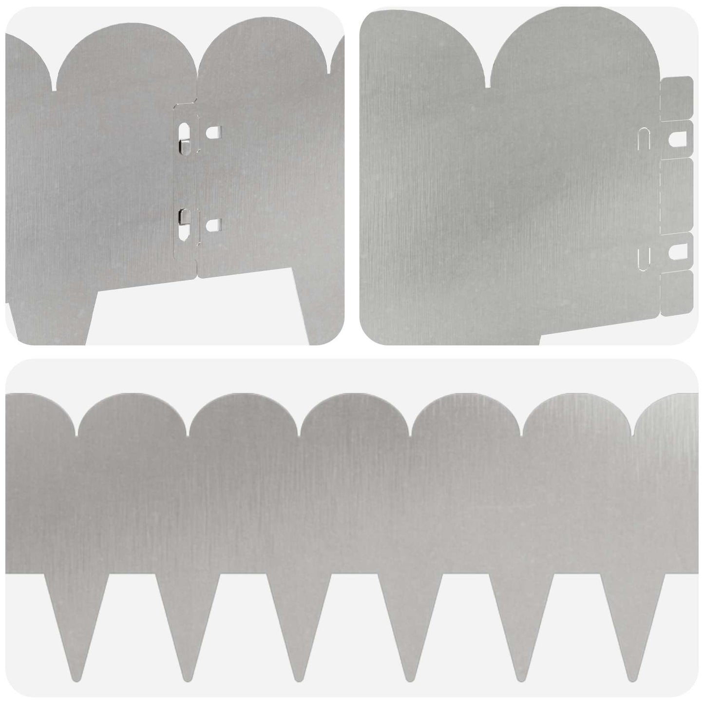 Gazonrand 20 pcs 103 x 20 cm Staal Zilverkleurig
