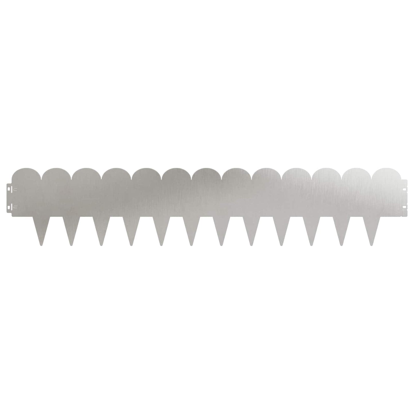 Gazonrand 20 pcs 103 x 20 cm Staal Zilverkleurig