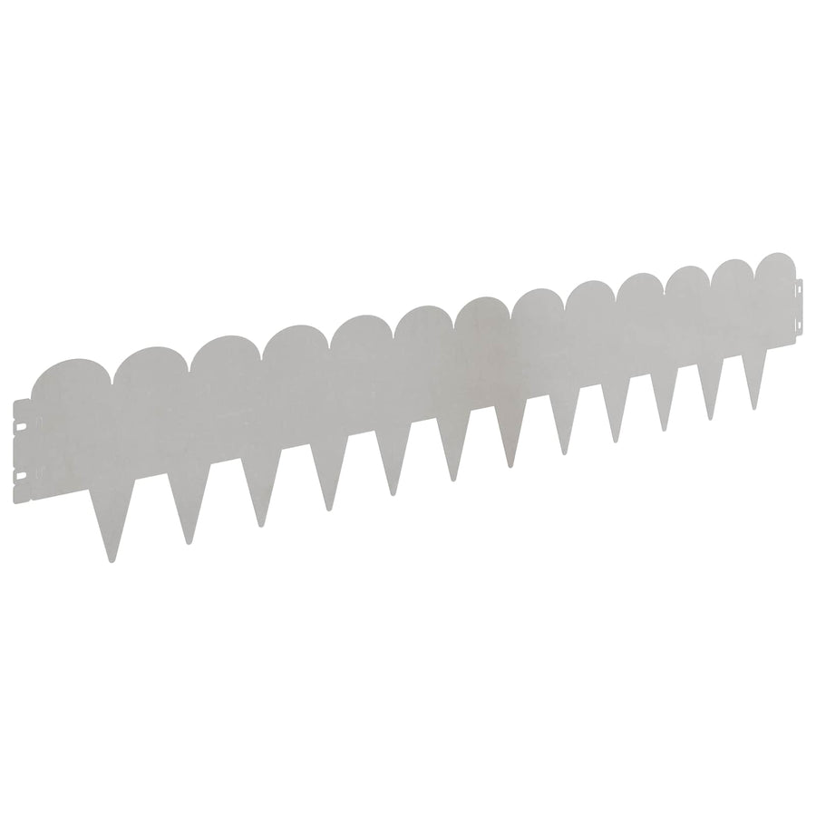 Gazonrand 30 pcs 103 x 20 cm Staal Zilverkleurig