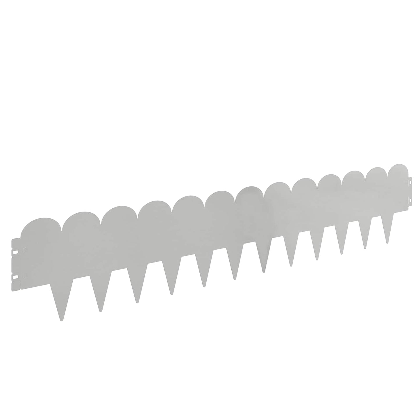 Gazonrand 10 pcs 103 x 20 cm Staal Zilverkleurig