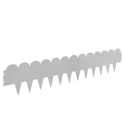 Gazonrand 10 pcs 103 x 20 cm Staal Zilverkleurig