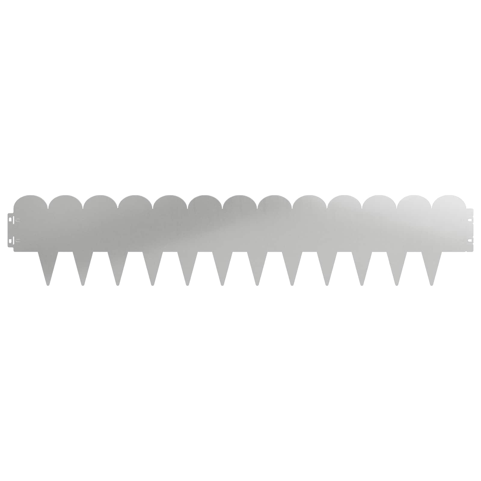 Gazonrand 10 pcs 103 x 20 cm Staal Zilverkleurig