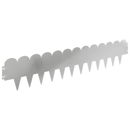 Gazonrand 30 pcs 103 x 20 cm Staal Zilverkleurig