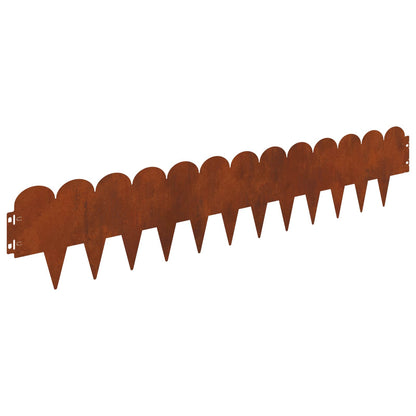 Gazonrand 10 pcs 103 x 20 cm Staal Roestig