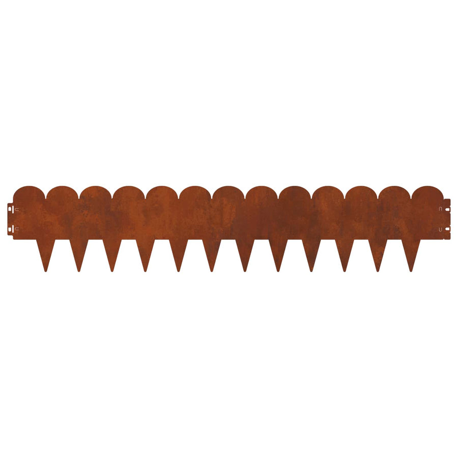 Gazonrand 10 pcs 103 x 20 cm Staal Roestig