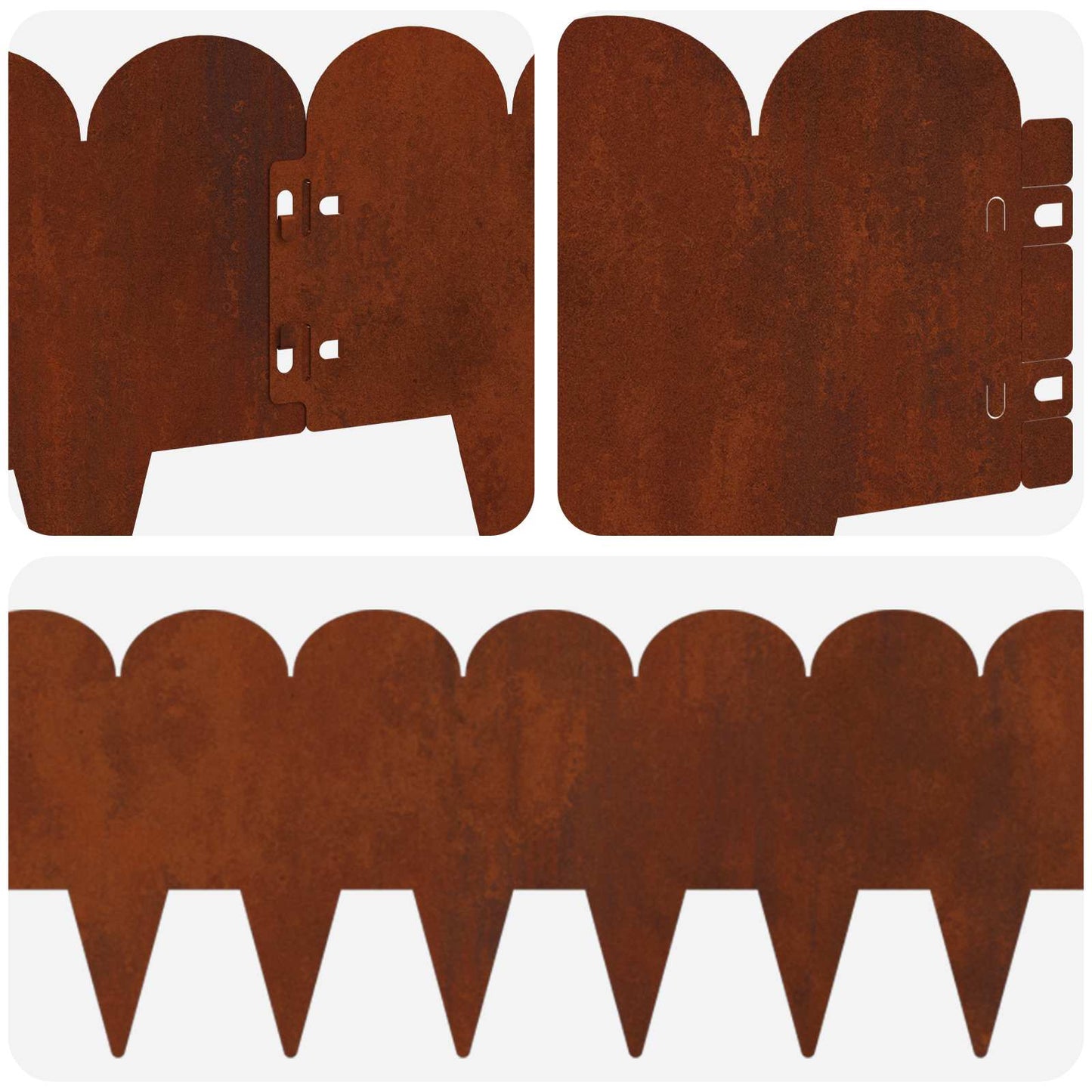 Gazonrand 30 pcs 103 x 20 cm Staal Roestig