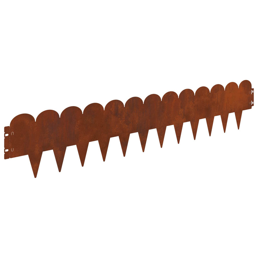 Gazonrand 30 pcs 103 x 20 cm Staal Roestig