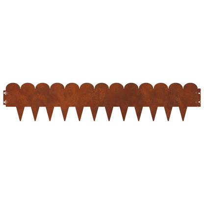 Gazonrand 30 pcs 103 x 20 cm Staal Roestig