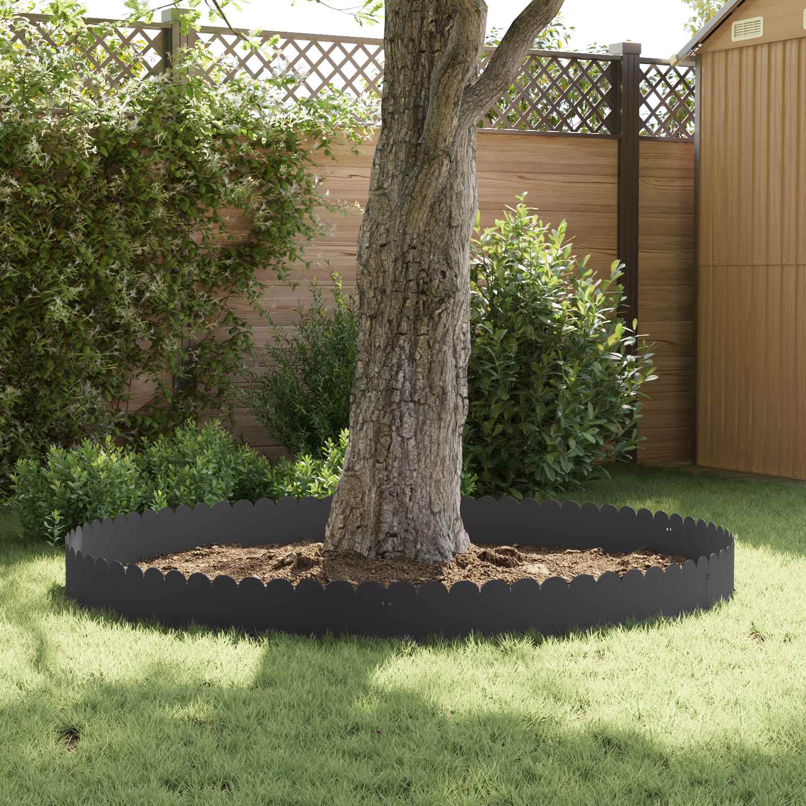 Gazonrand 10 pcs 103 x 25 cm Staal Zwart