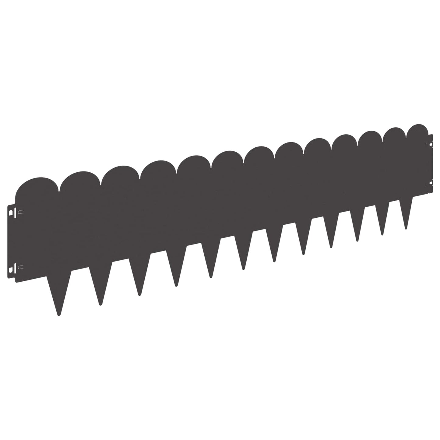 Gazonrand 10 pcs 103 x 25 cm Staal Zwart