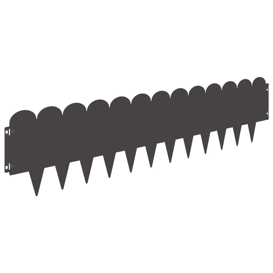 Gazonrand 10 pcs 103 x 25 cm Staal Zwart