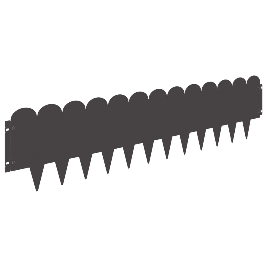 Gazonrand 10 pcs 103 x 25 cm Staal Zwart