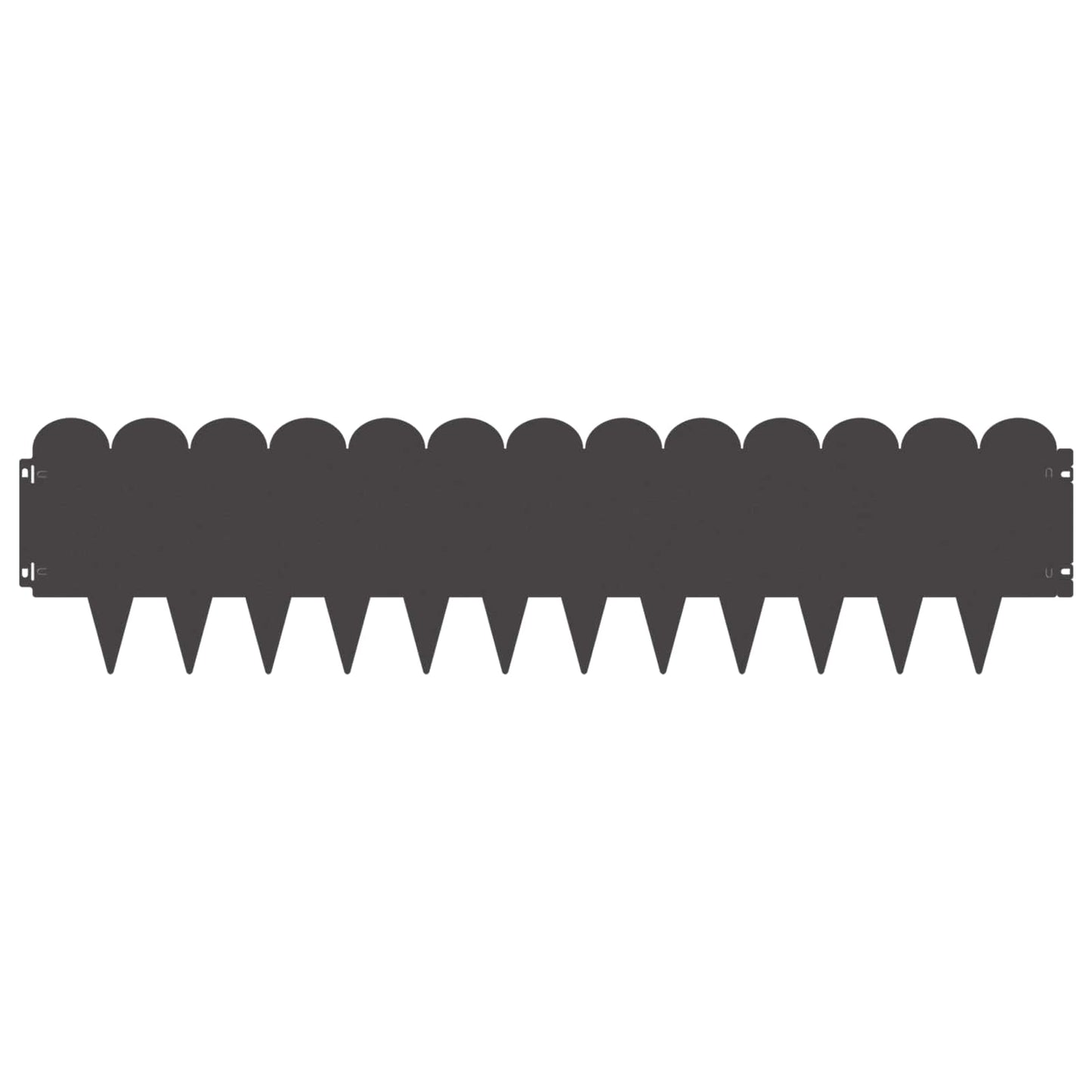 Gazonrand 10 pcs 103 x 25 cm Staal Zwart