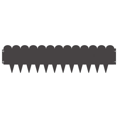 Gazonrand 10 pcs 103 x 25 cm Staal Zwart