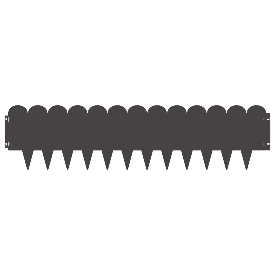 Gazonrand 10 pcs 103 x 25 cm Staal Zwart