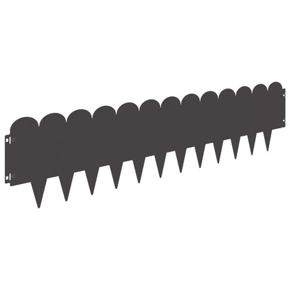Gazonrand 30 pcs 103 x 25 cm Staal Zwart