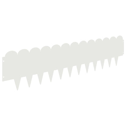 Gazonrand 10 pcs 103 x 25 cm Staal Wit