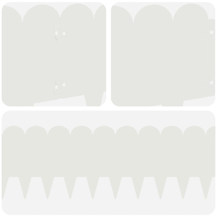 Gazonrand 20 pcs 103 x 25 cm Staal Wit