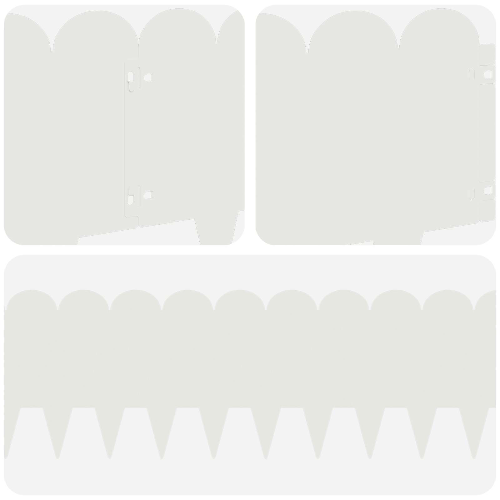 Gazonrand 30 pcs 103 x 25 cm Staal Wit