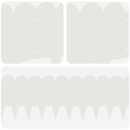 Gazonrand 30 pcs 103 x 25 cm Staal Wit