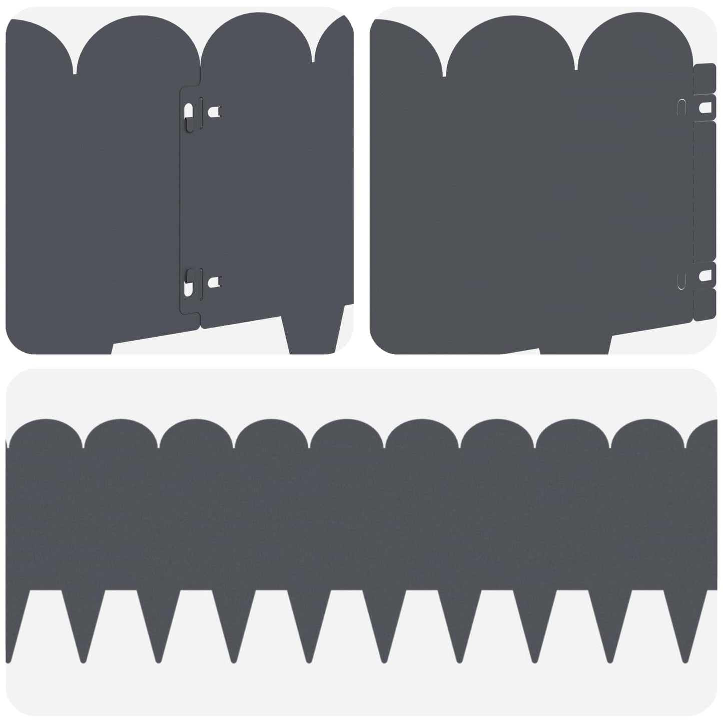 Gazonrand 10 pcs 103 x 25 cm Staal Antracietkleurig