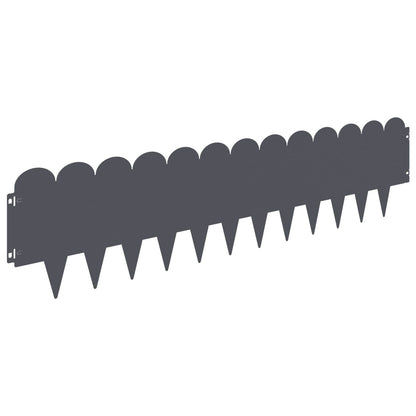 Gazonrand 10 pcs 103 x 25 cm Staal Antracietkleurig