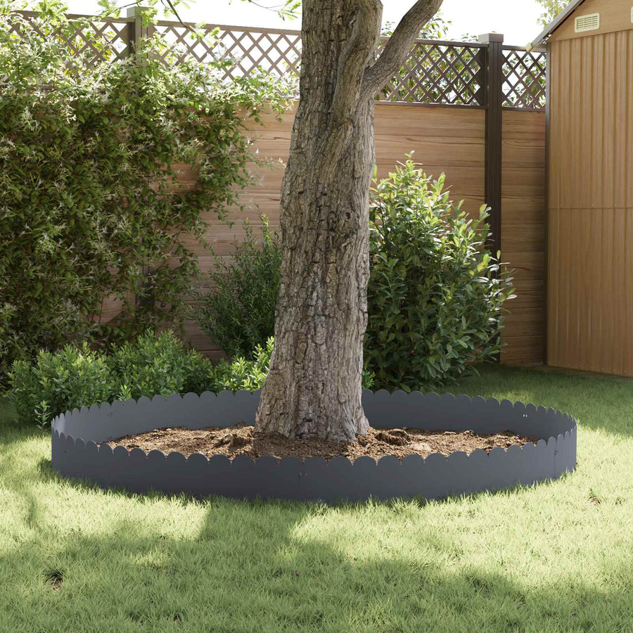 Gazonrand 20 pcs 103 x 25 cm Staal Antracietkleurig