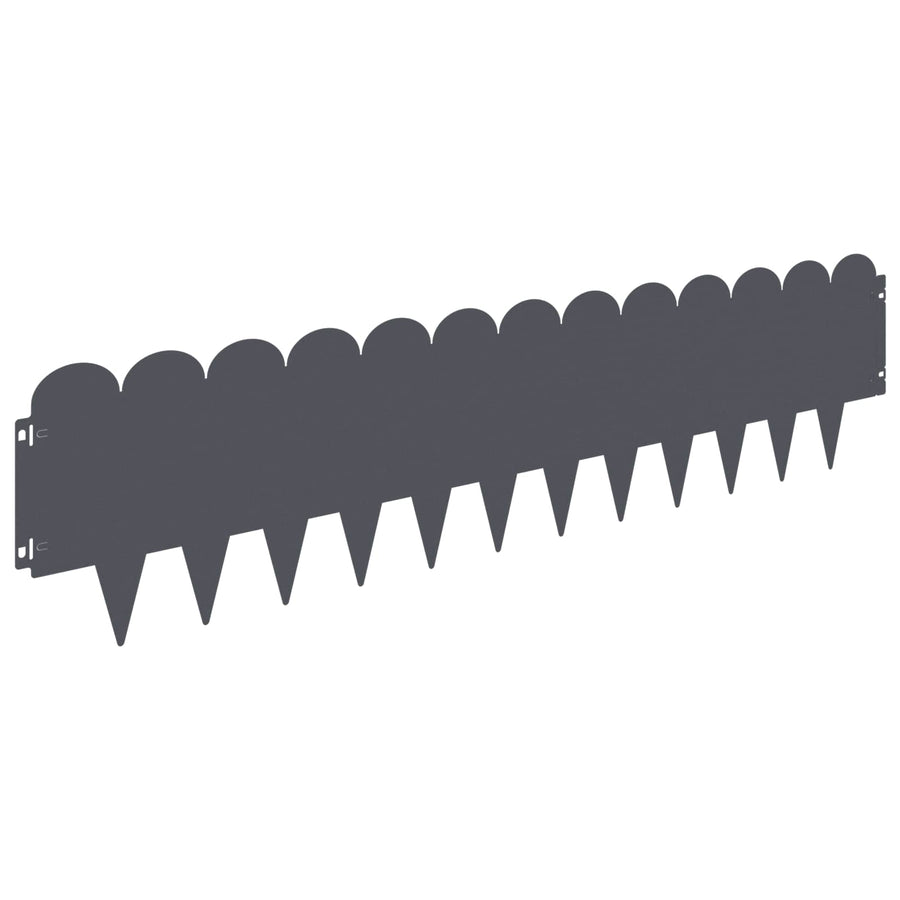 Gazonrand 20 pcs 103 x 25 cm Staal Antracietkleurig