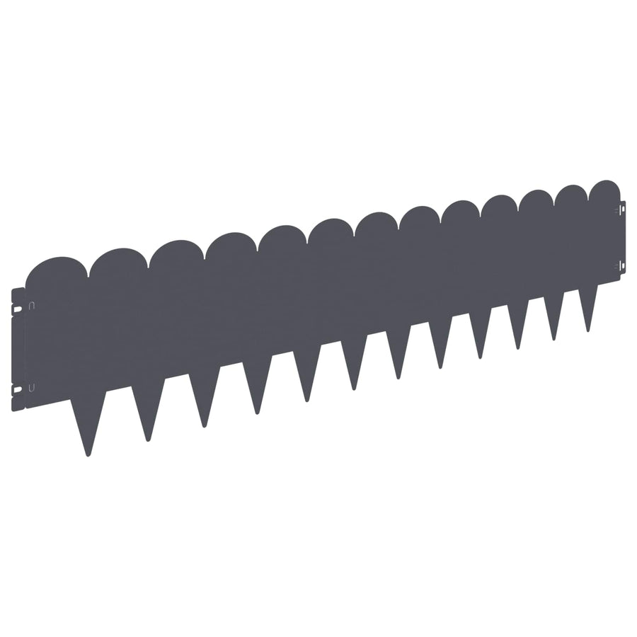 Gazonrand 30 pcs 103 x 25 cm Staal Antracietkleurig