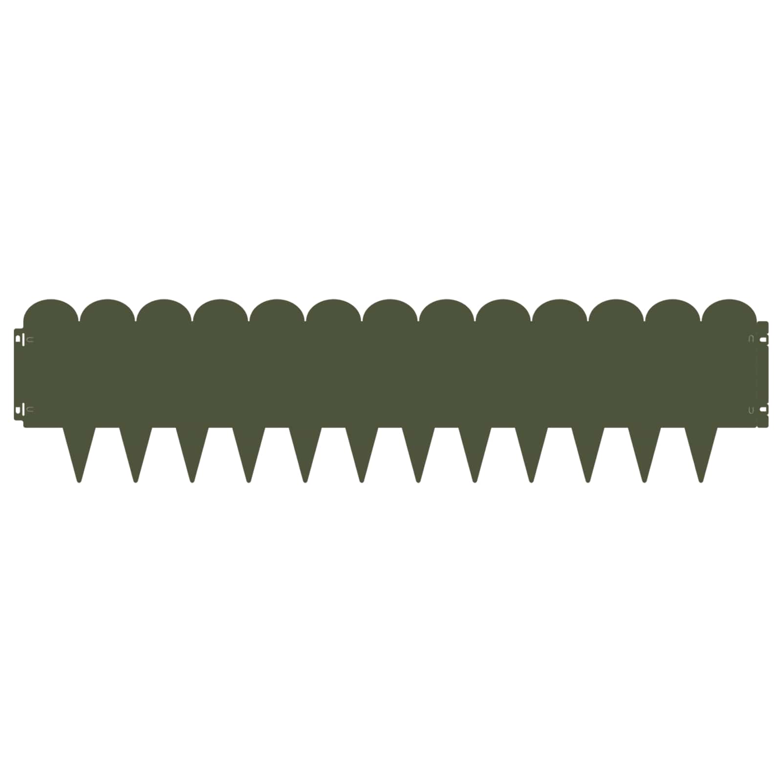 Gazonrand 10 pcs 103 x 25 cm Staal Olijfgroen