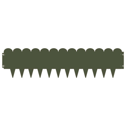 Gazonrand 20 pcs 103 x 25 cm Staal Olijfgroen