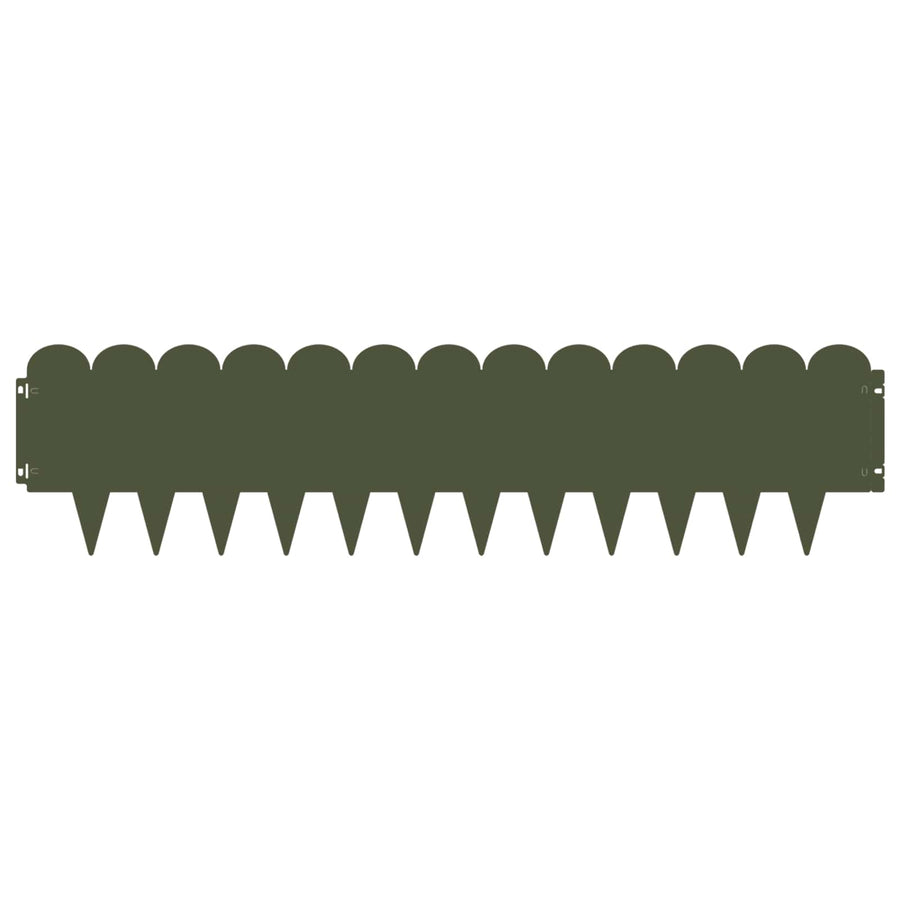 Gazonrand 20 pcs 103 x 25 cm Staal Olijfgroen