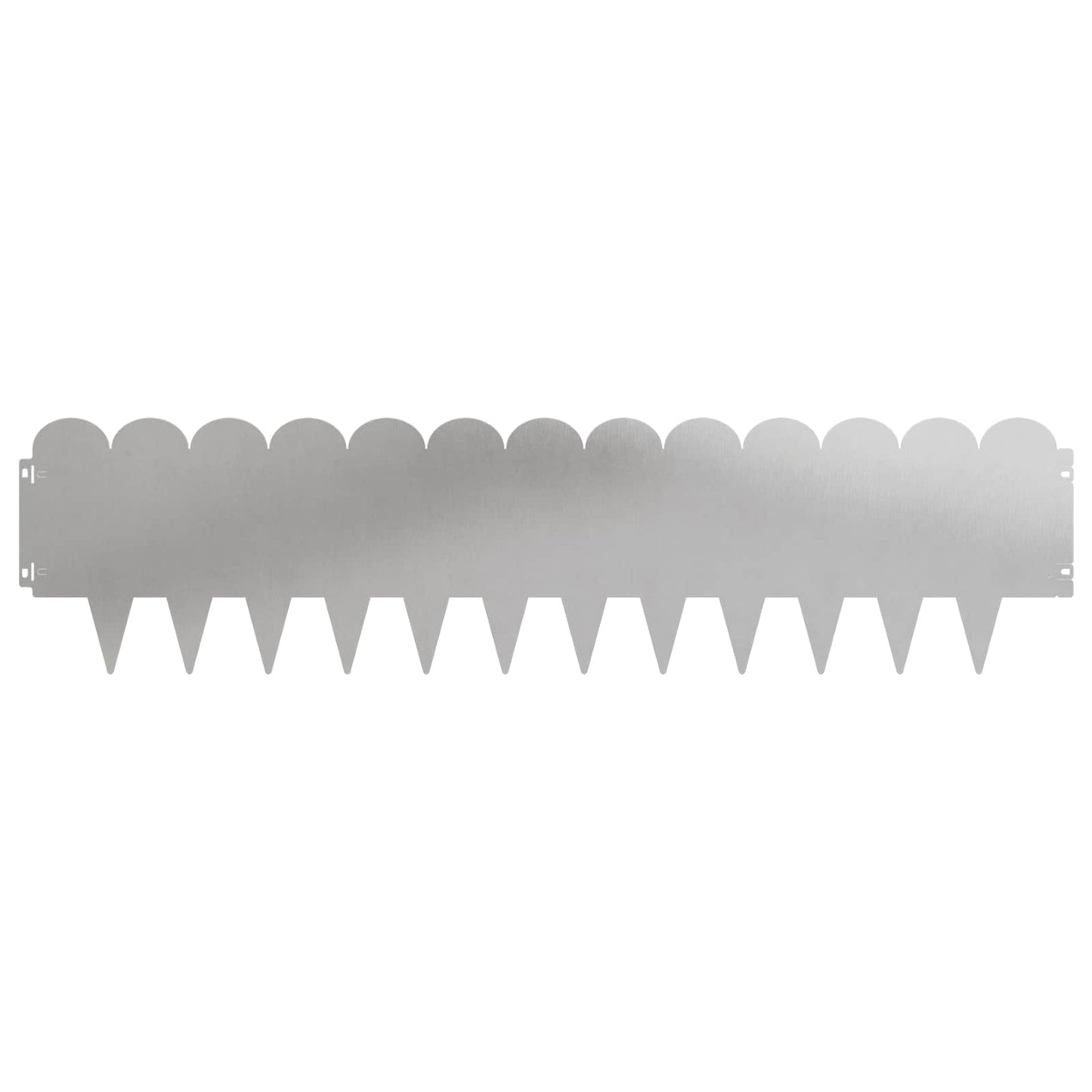 Gazonrand 10 pcs 103 x 25 cm Staal Zilverkleurig
