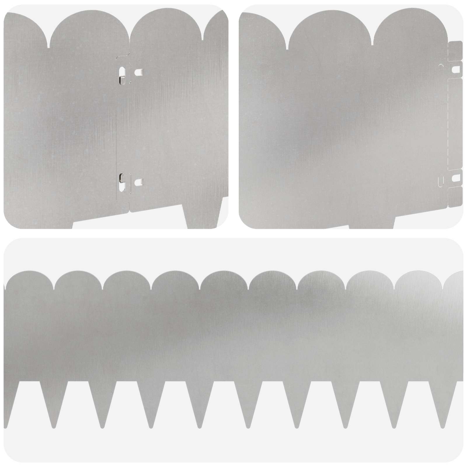 Gazonrand 20 pcs 103 x 25 cm Staal Zilverkleurig