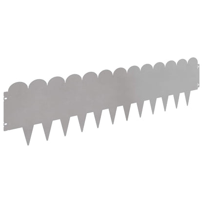 Gazonrand 20 pcs 103 x 25 cm Staal Zilverkleurig