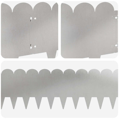 Gazonrand 30 pcs 103 x 25 cm Staal Zilverkleurig