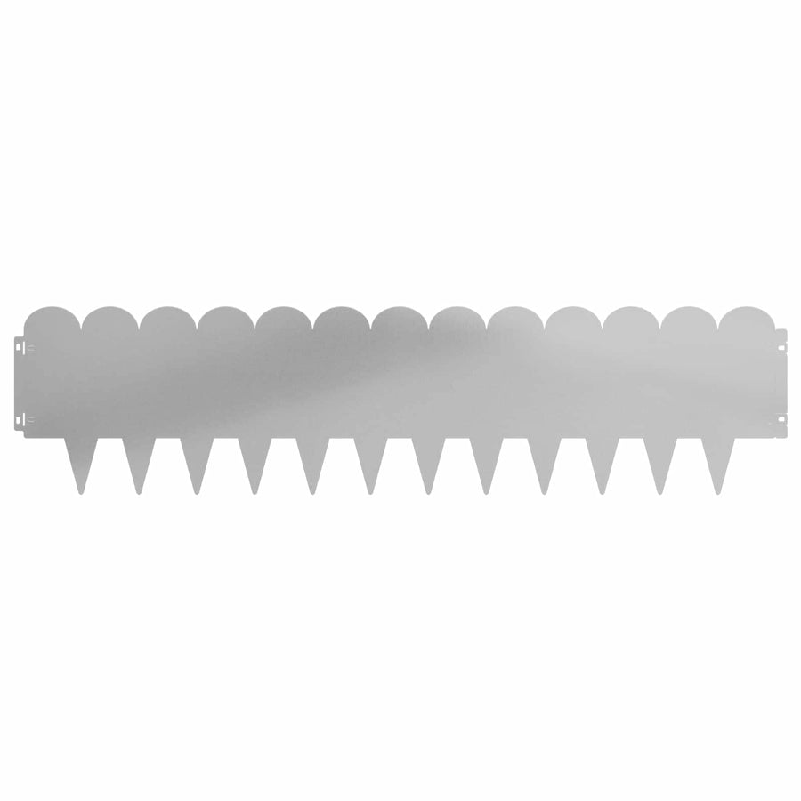 Gazonrand 10 pcs 103 x 25 cm Staal Zilverkleurig