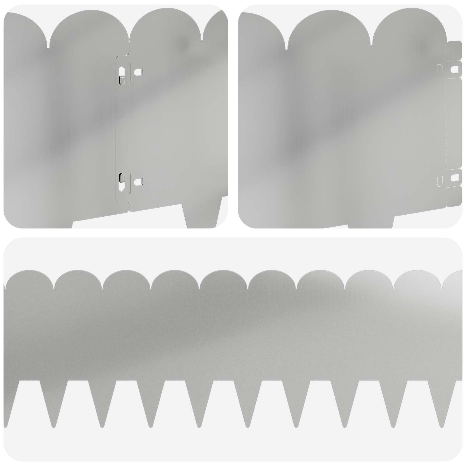 Gazonrand 30 pcs 103 x 25 cm Staal Zilverkleurig