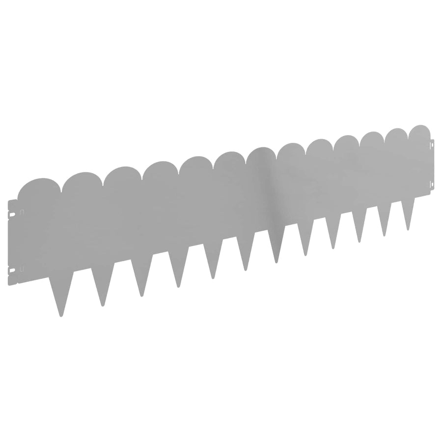 Gazonrand 30 pcs 103 x 25 cm Staal Zilverkleurig