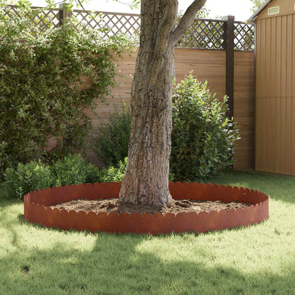 Gazonrand 20 pcs 103 x 25 cm Staal Roestig