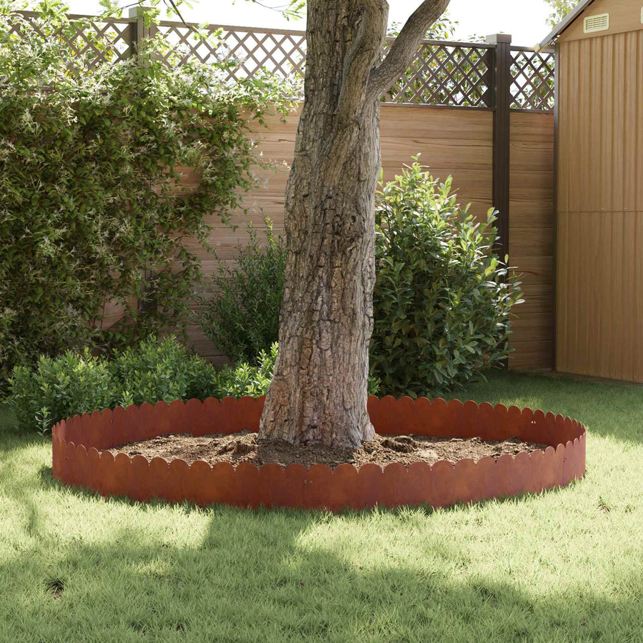 Gazonrand 30 pcs 103 x 25 cm Staal Roestig