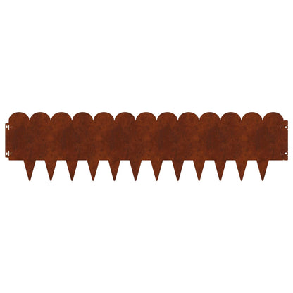 Gazonrand 30 pcs 103 x 25 cm Staal Roestig