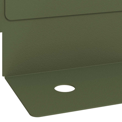 Gazonrand 10 st 102 x 4 x 4 cm Staal Olijfgroen