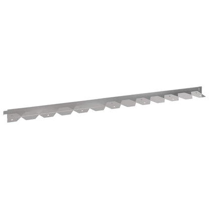 Gazonrand 20 pcs 102 x 4 x 4 cm Staal Zilverkleurig