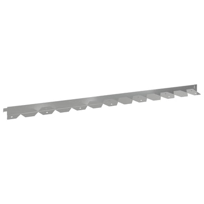 Gazonrand 10 pcs 102 x 4 x 4 cm Staal Zilverkleurig